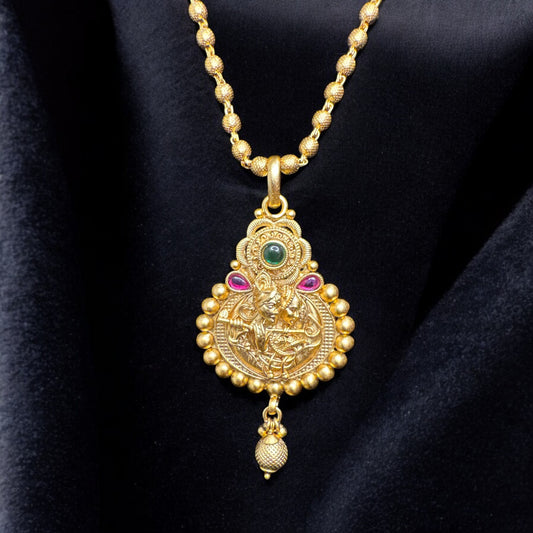 Beautiful Radha Krishna Pendent Set in Gold