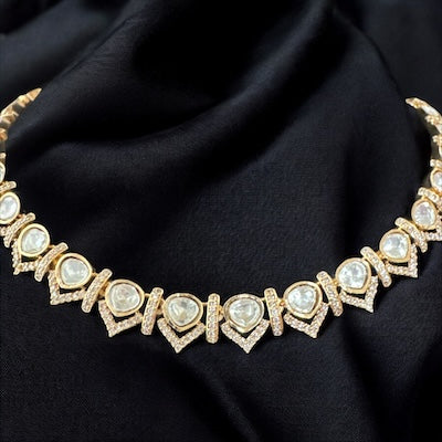 Sleek AD and Tyaani Kundan Necklace Set