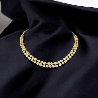 Intricate Design Necklace Set in Gold Finish