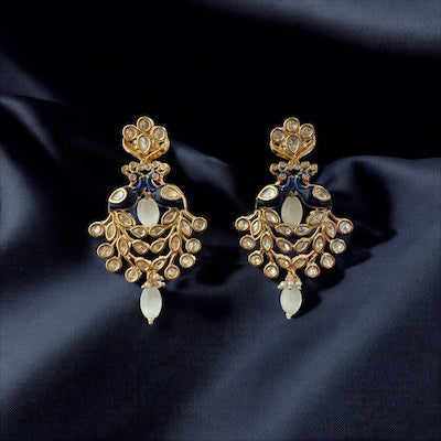 Intricate Peacock Design Tyaani Kundan Earring