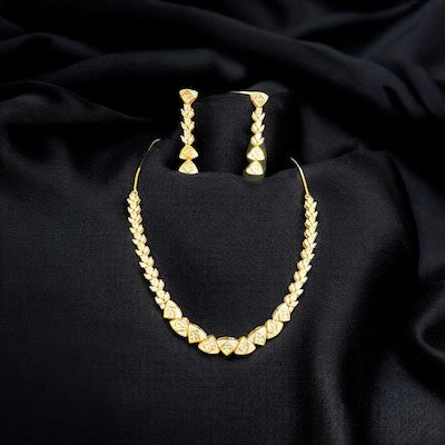 Versatile AD Necklace Set in Gold Finish