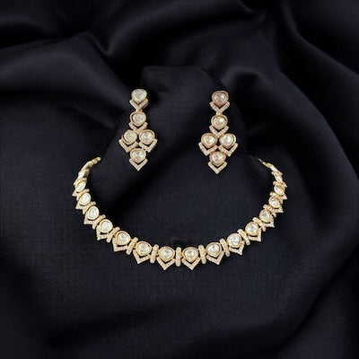 Sleek AD and Tyaani Kundan Necklace Set