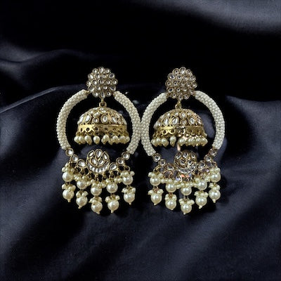 Exquisite Detach Jhumka with Kundan and Pearls